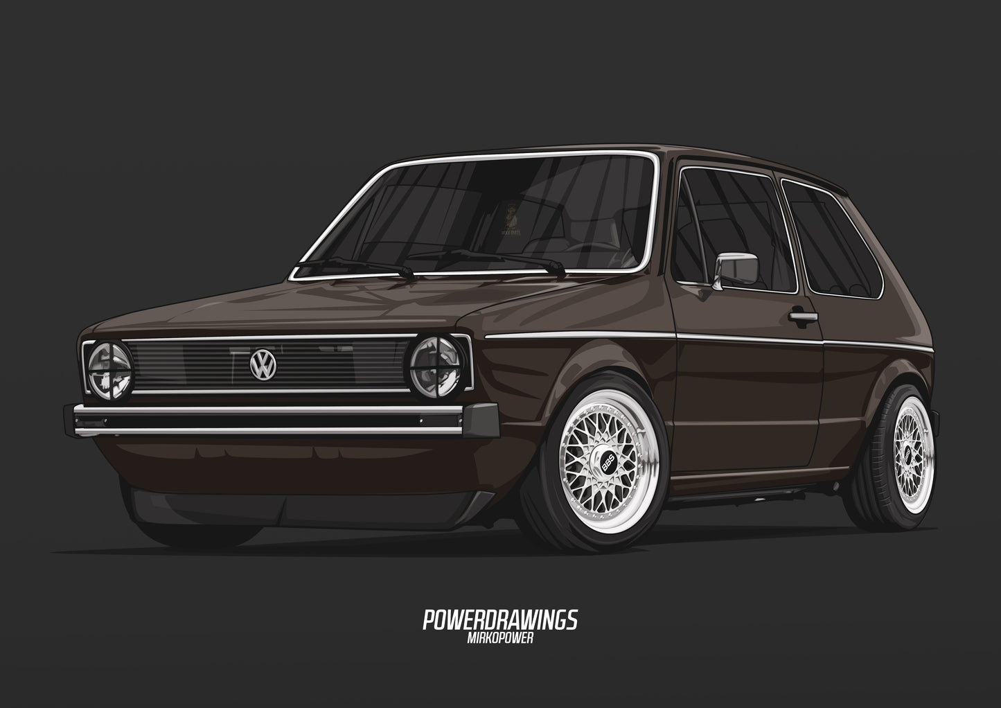 VW Golf MK1 BBS Brown