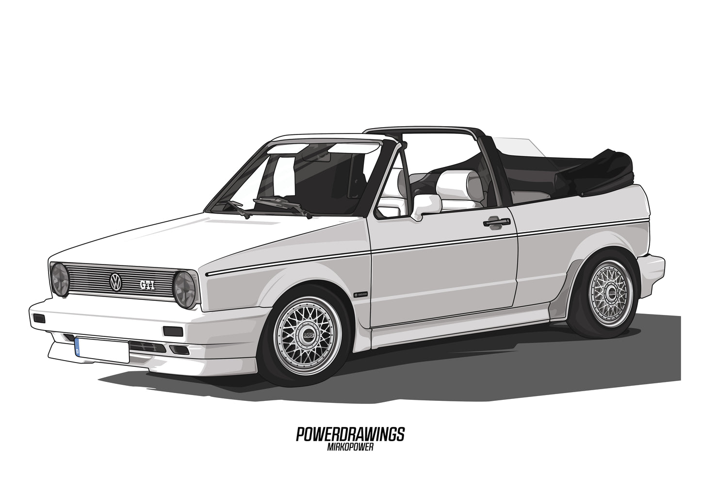 VW Golf 1 Cabrio White BBS